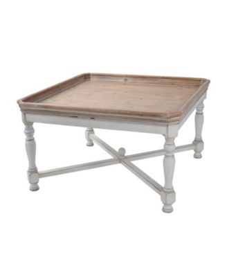 33x33x19" Square Alcott coffee Table, French Countory Tray Table