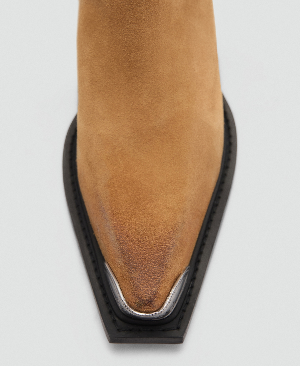 Mango Women's Metallic Pointed Toe Leather Ankle Boots In Brown