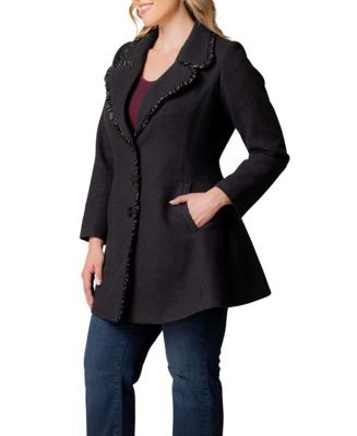 Plus Size Juliette Satin Trim Coat