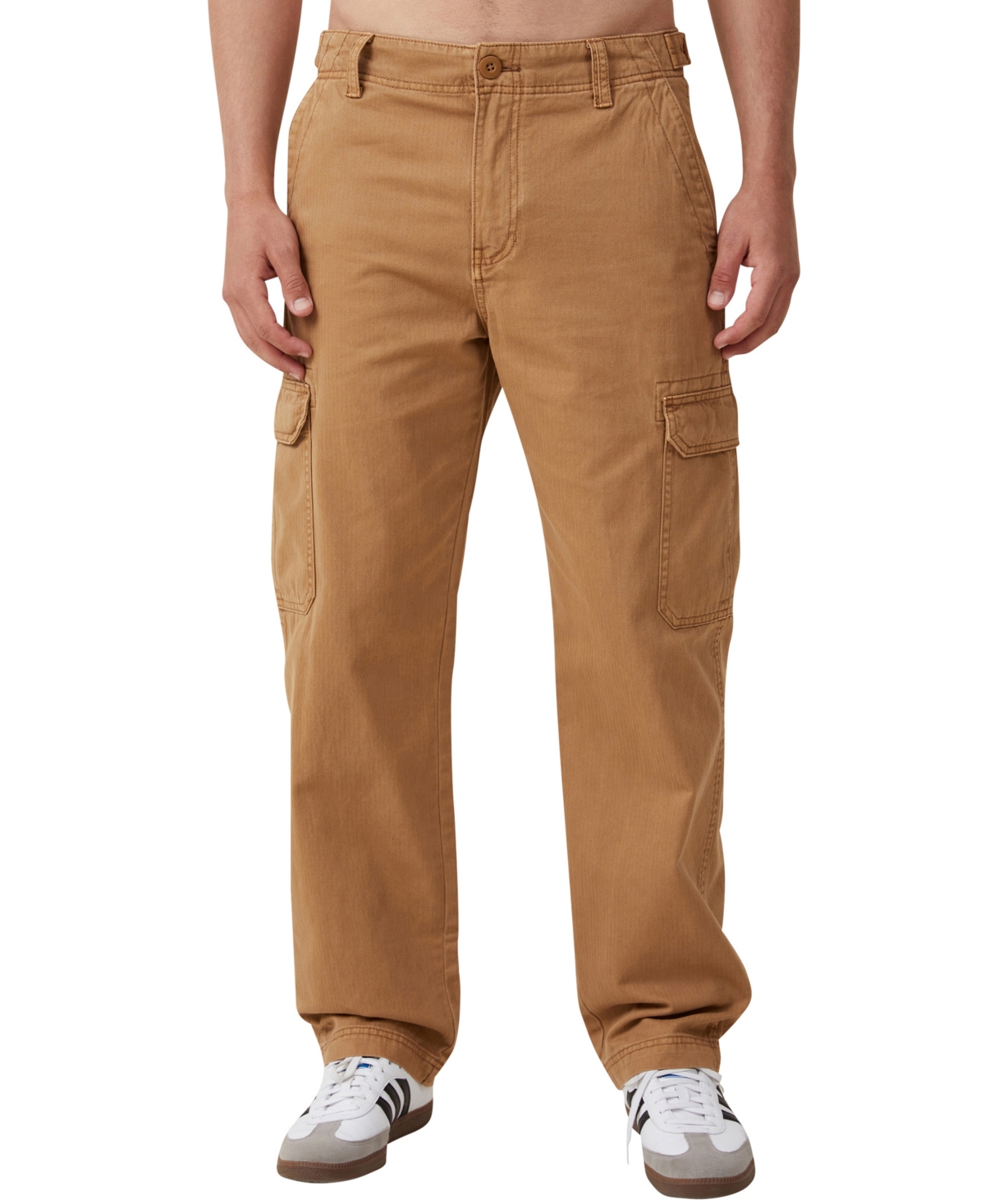 Men's Tactical Cargo Pants - Light Camel Herringbone
