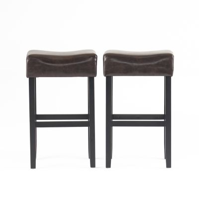 Streamdale 30-Inch Bonded Leather Backless Bar Stool (Set Of 2), Brown