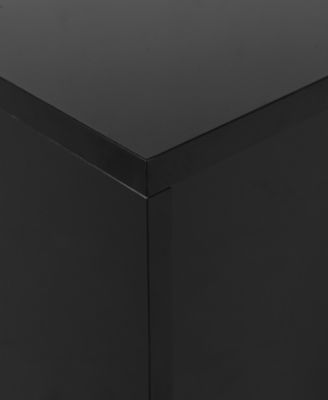 47" Glossy Coffee Table with Drawers, Golden Legs, Black