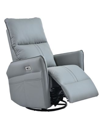 Electric Power Swivel Recliner for Adults (Blue-gray