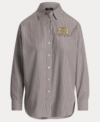 Lauren Ralph Lauren Women's Relaxed-Fit Striped Broadcloth
