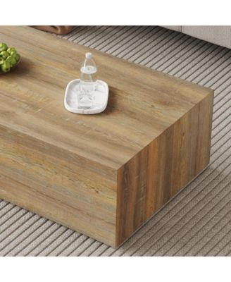 Modern MDF Coffee Table with Light Wood Accents