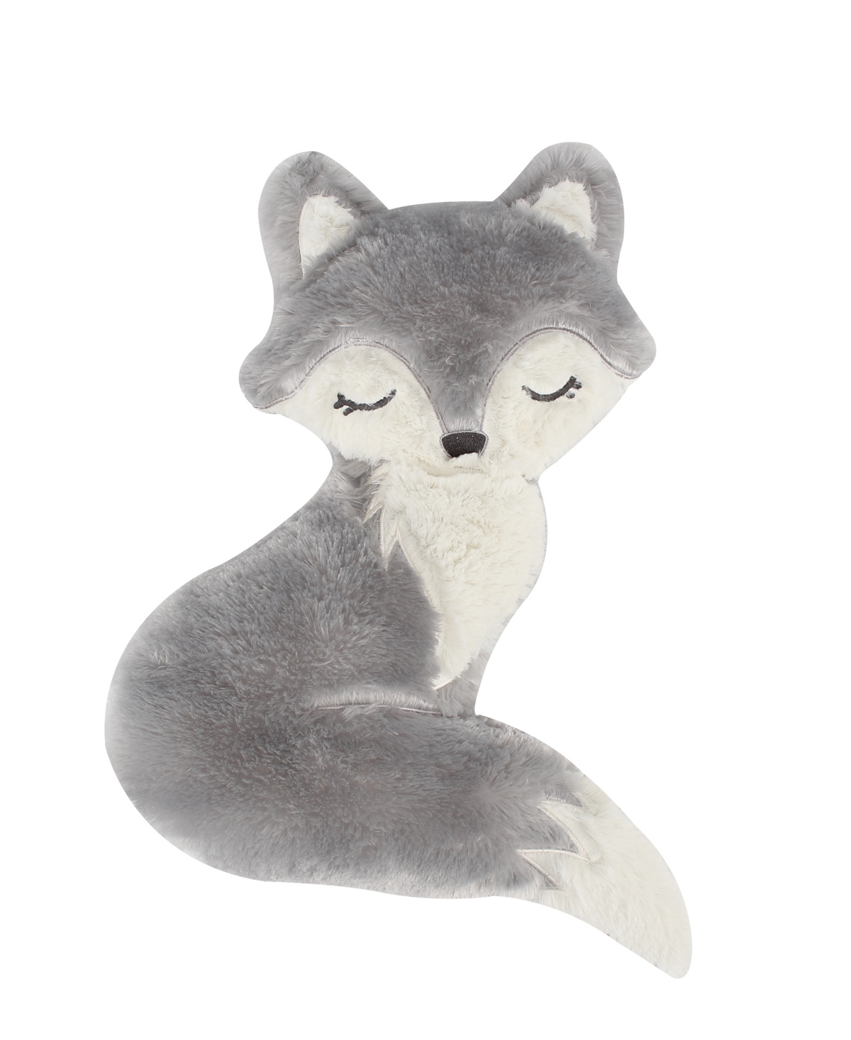 Levtex Forest Friends Fox Shaped Kids Decorative Pillow, 14" X 18" In Grey