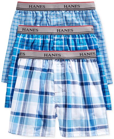 Hanes Boys' or Little Boys' 3-Pack Woven Boxers