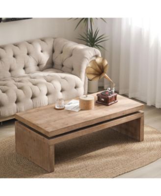 Streamdale Versatile 2-Tier Wood Coffee Table (48"x24"x16")