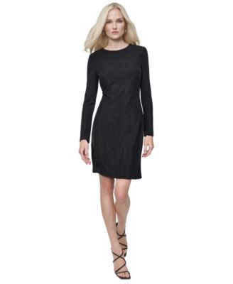 DKNY - Women's Studded Long-Sleeve Sheath Dress