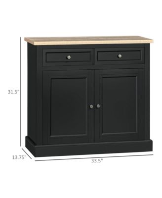 Sideboard Buffet Cabinet, Kitchen Cabinet, Coffee Bar Cabinet with 2 Drawers and Double Door Cupboard for Living Room, Entryway, Black