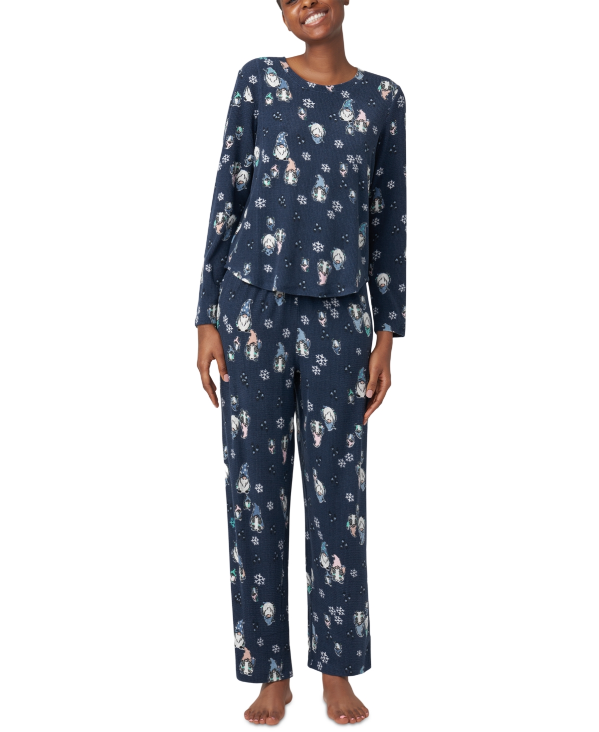 Women's Waffle Fleece Pj Set - Vintage Indigo