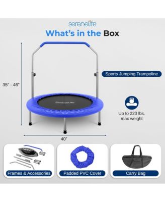Sports Jumping Fitness Trampoline With Adjustable Handrail