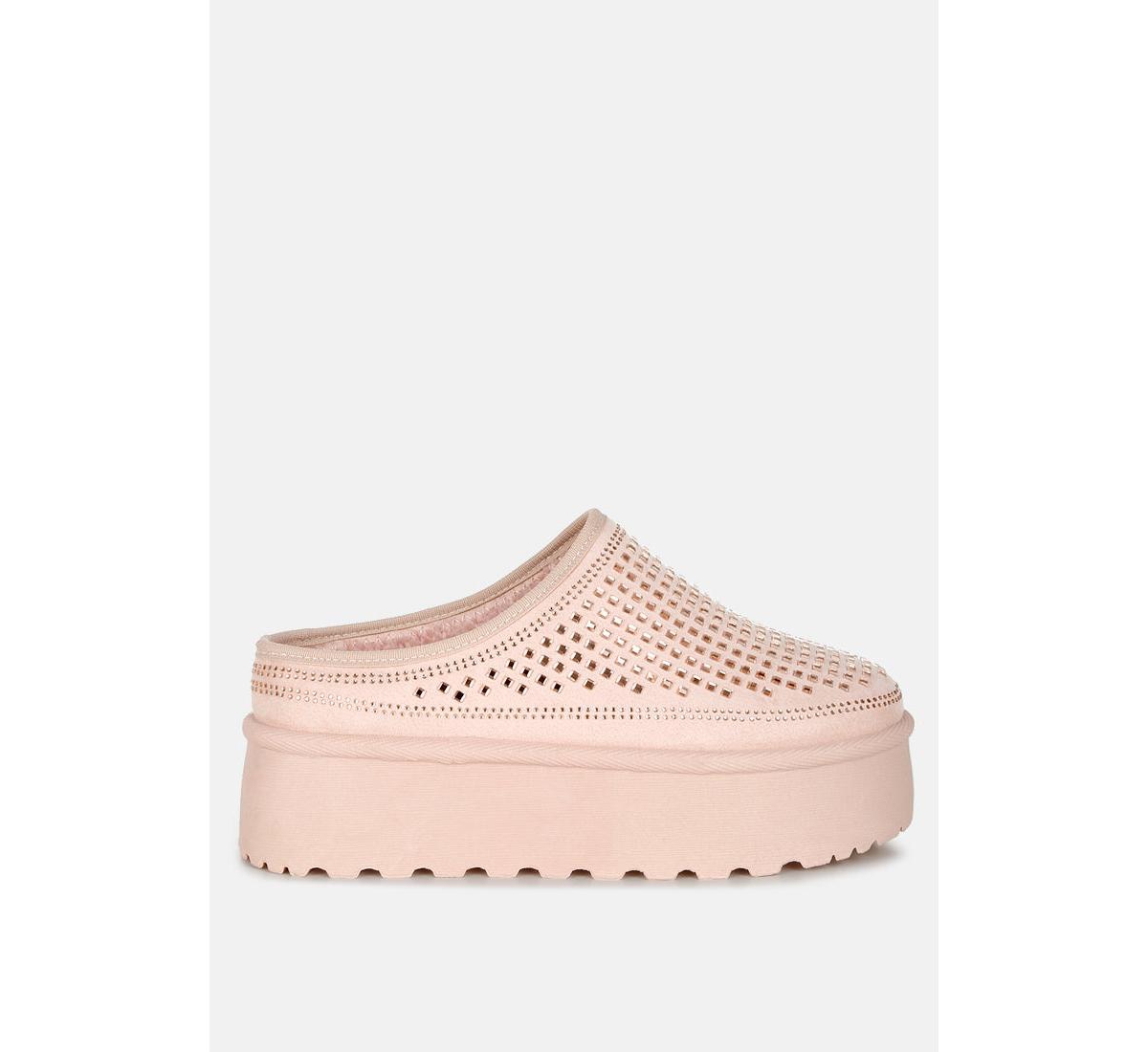 Kickles Rhinestones Embellished Platform Classic Slip-On - Pink