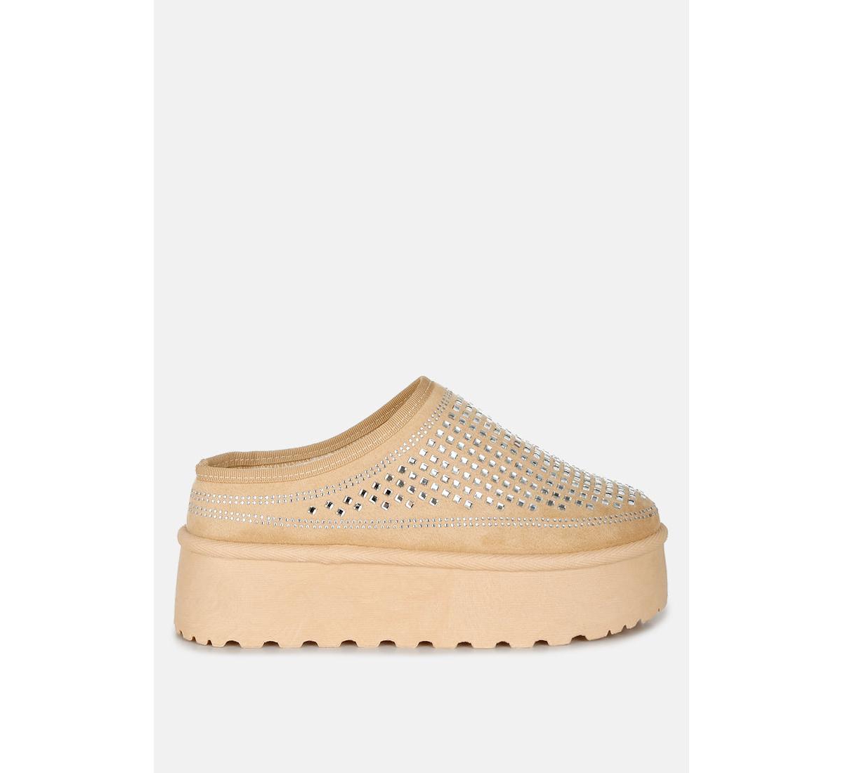 Kickles Rhinestones Embellished Platform Classic Slip-On - Pink