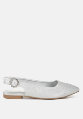 Womens Giora Glitter Slingback Flat s Sandals