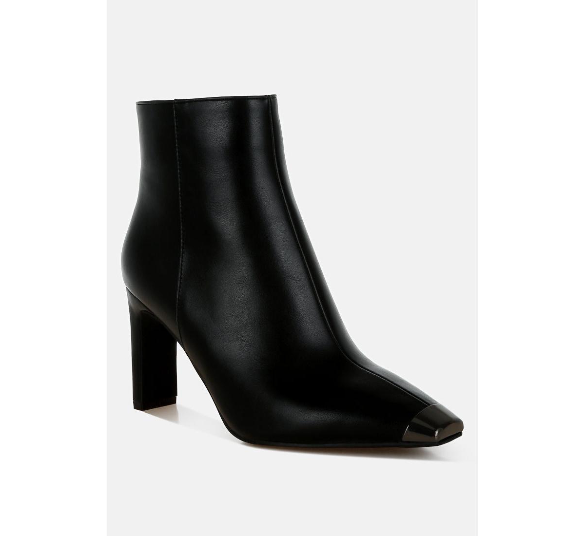 London Rag Orca Metallic Cap Toe Faux Leather Boots