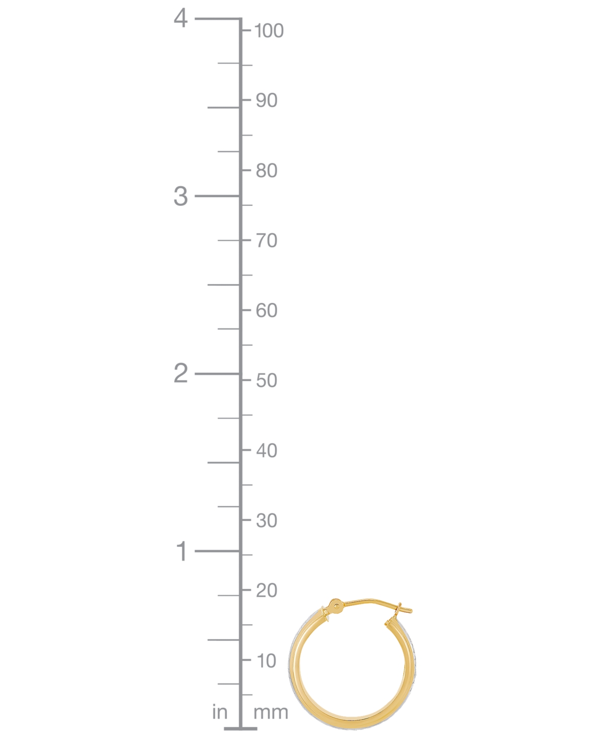 Macy's Polished & Textured Two-tone Flex Tube Small Hoop Earrings In 10k Gold, 5/8" In Gold