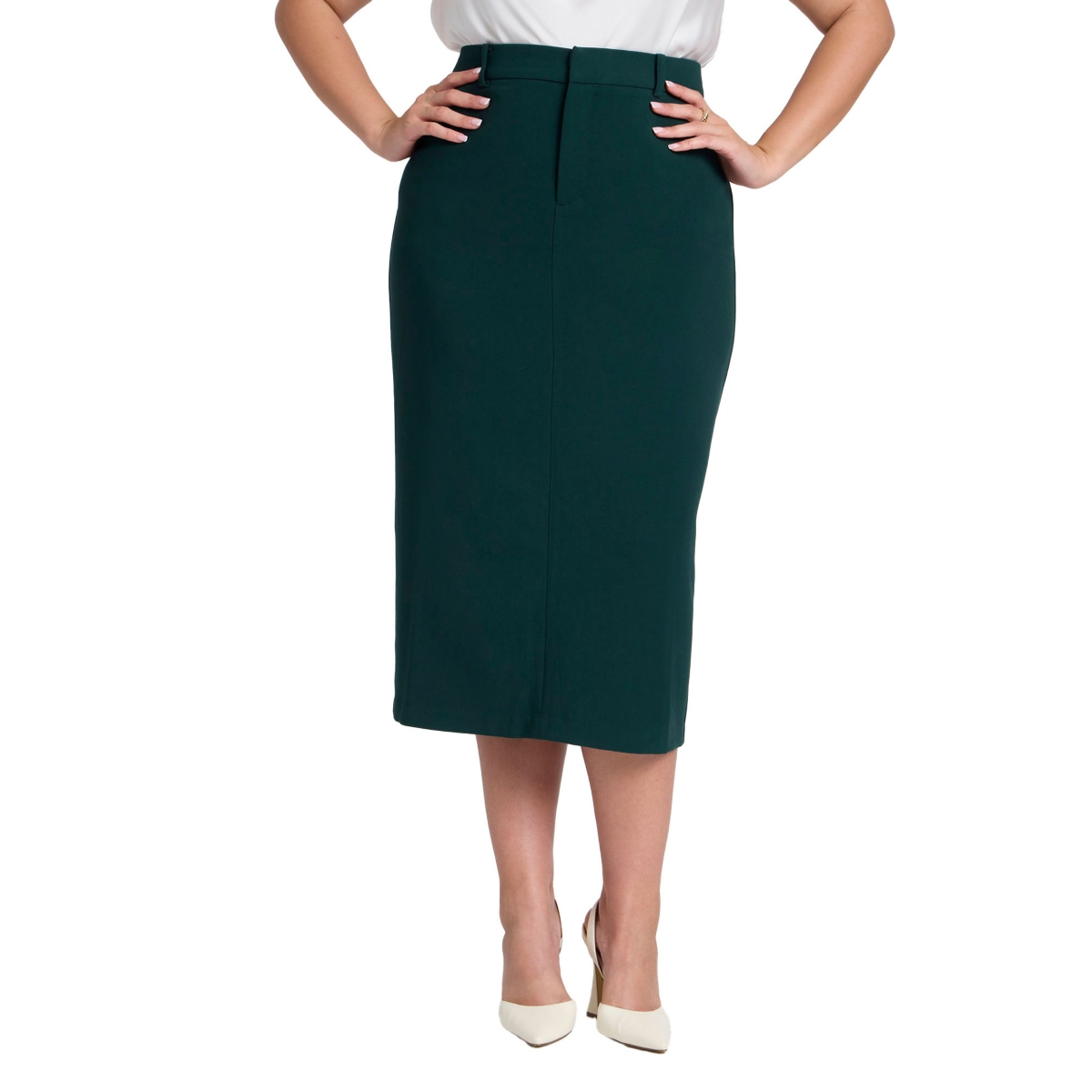 Eloquii Plus Size The 365 Semi Stretch Midi Column Skirt