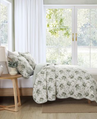 Laura Ashley CLOSEOUT! Portland Floral Reversible 2-Pc. Quilt Set, Twin
