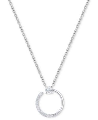 2-Pc. Set Diamond Circle Pendant Necklace & Matching Circle Stud Earrings (1/3 ct. t.w.) in Sterling Silver