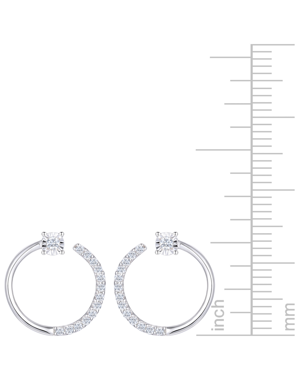 Macy's 2-pc. Set Diamond Circle Pendant Necklace & Matching Circle Stud Earrings (1/3 Ct. T.w.) In Sterling In Sterling Silver