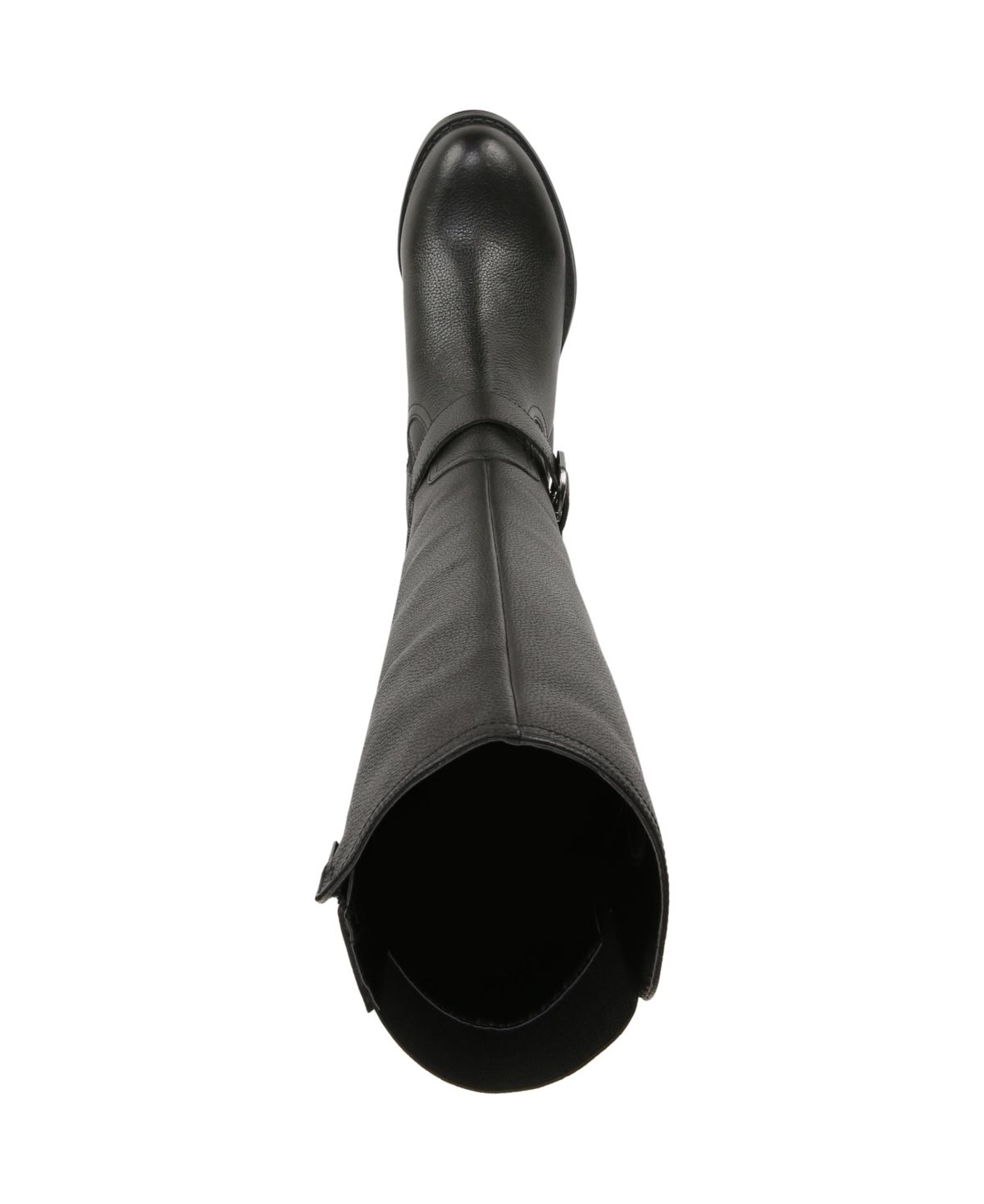 Naturalizer Jaya Wide Calf Knee High Block Heel Riding Boots In Black Leather