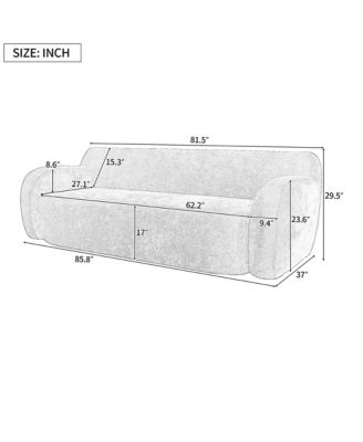 81.5" Minimalist Compression Sofa, Curved Design, 3-Seater Casual Sofa for Living Rooms, Bedrooms, and Apartments