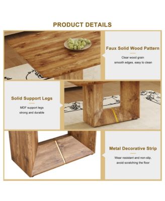 Table and chair set. Modern dining table with MDF top and beautiful MDF legs. Comes with brown comfortable chair with seat and metal legs. Suitable for a wide range of decorative styles.