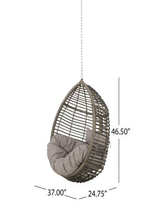 Elegant Teardrop Rattan Hanging Chair With Plush Cushions