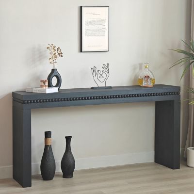 Wood Console Table/Desk with Beads