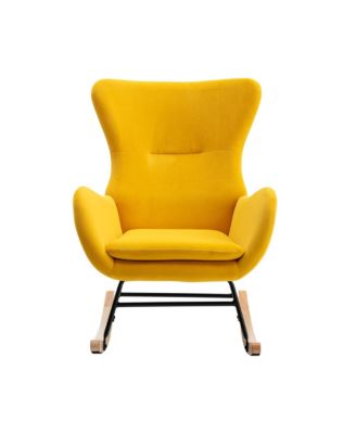 Streamdale Velvet Rocking Chair with Padded Seat and Armrests