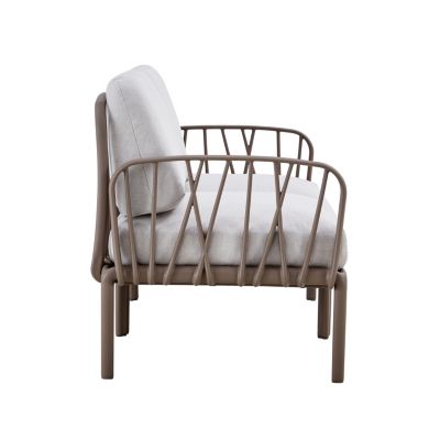 Streamdale Plastic Patio Sofa Armchair with Cushion for Outdoor/Indoor