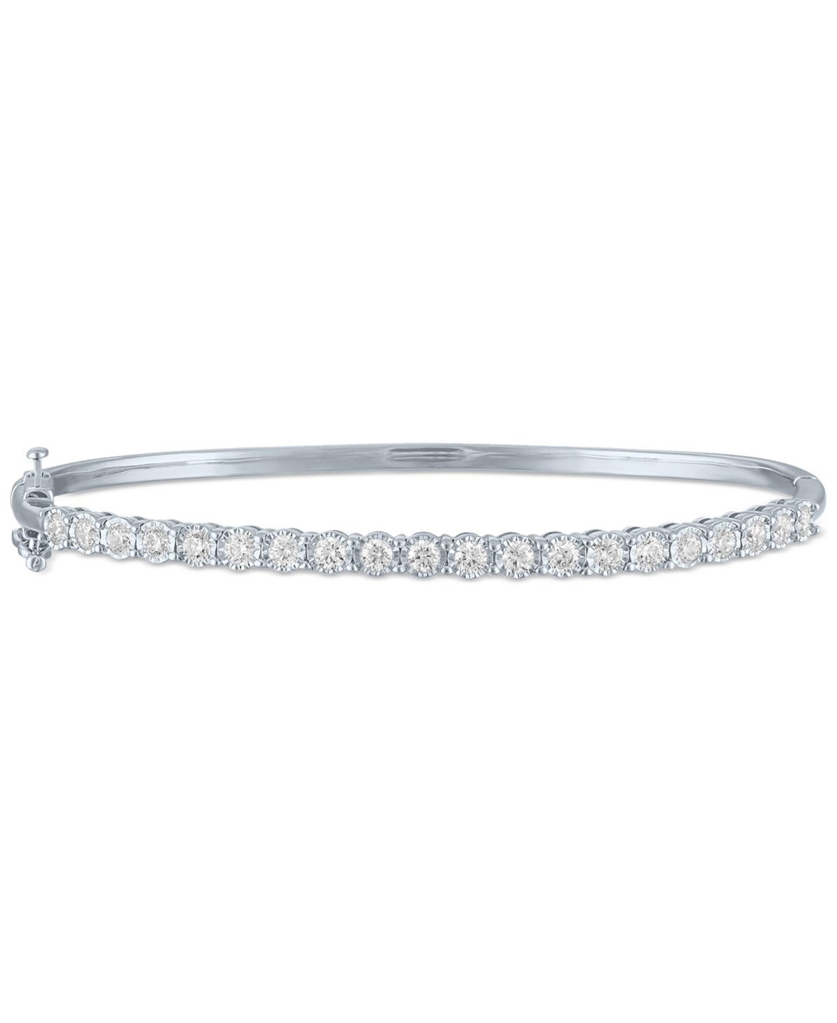 Lab-Grown Diamond Prong Bangle Bracelet (1 ct. t.w.) in Sterling Silver or 14k Gold-Plated Sterling Silver - Gold-Plated Sterli