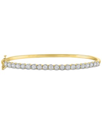 Forever Grown Diamonds Lab-Grown Diamond Prong Bangle Bracelet (1 ct. t.w.) in Sterling Silver or 14k Gold-Plated Sterling Silver - Gold-Plated Sterli