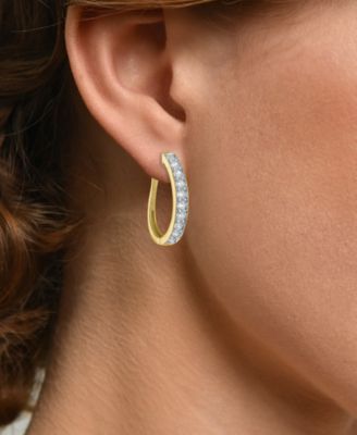 Lab-Grown Diamond Hoop Earrings (1 ct. t.w.) in Sterling Silver or 14k Gold-Plated Sterling Silver