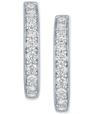Lab-Grown Diamond Hoop Earrings (1 ct. t.w.) in Sterling Silver or 14k Gold-Plated Sterling Silver