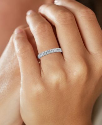 Lab-Grown Two-Row Diamond Ring (1/3 ct. t.w.) in 10k White Gold