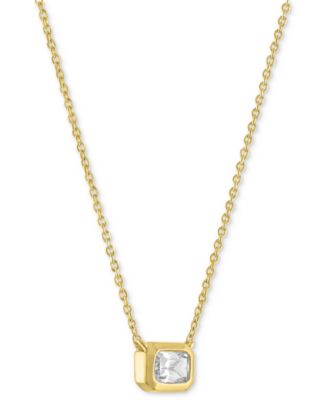 Lab-Grown Emerald-Cut Diamond Bezel Necklace (1/3 ct. t.w.) in 10k Yellow Gold