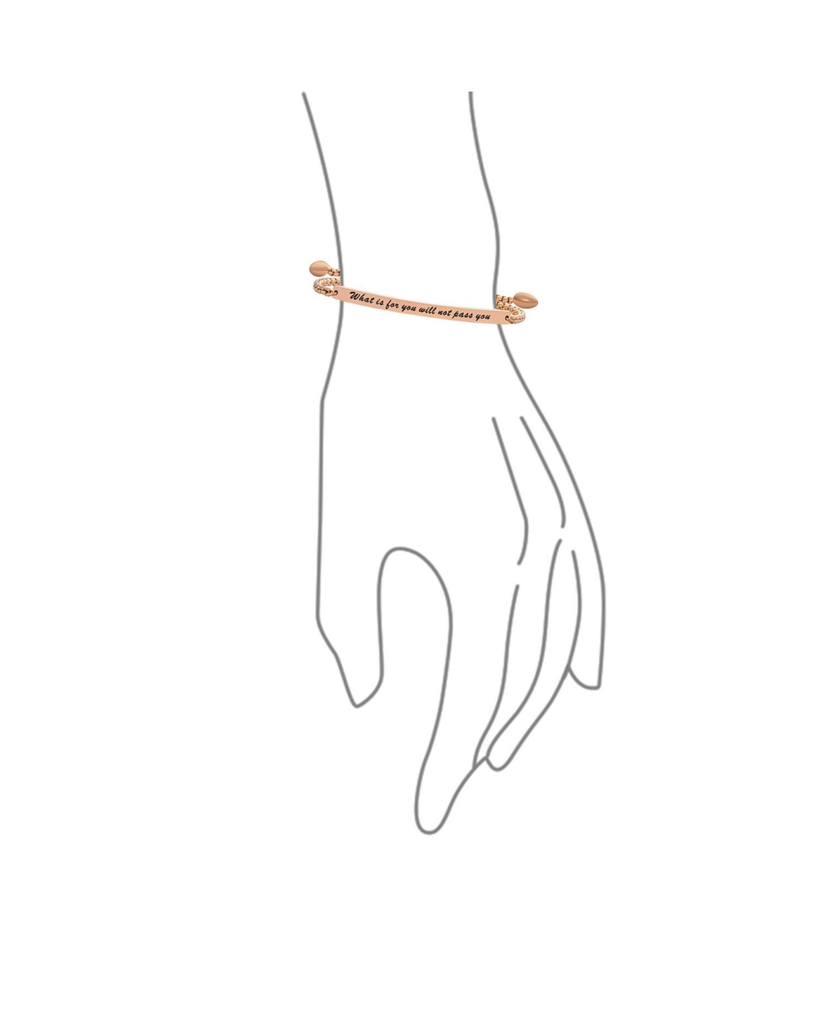 Bling Jewelry Inspirational Mantra Id Bracelet Rose Gold Graduation Gift Stainless Steel