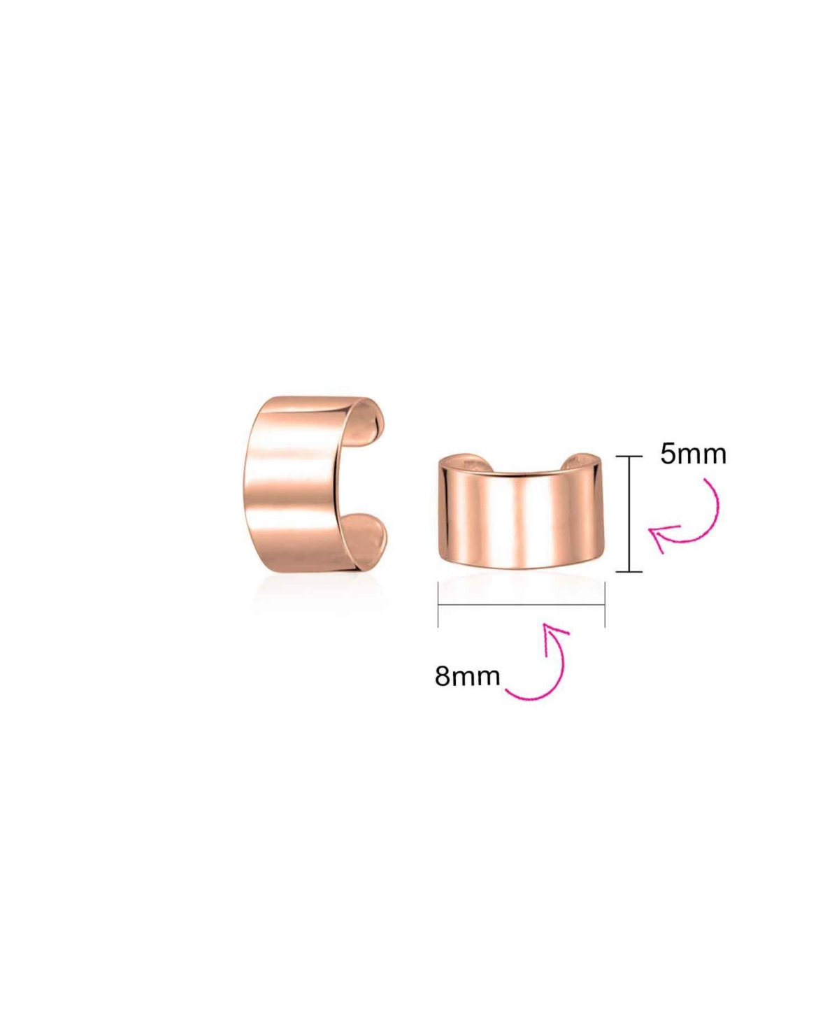 Bling Jewelry Band Cartilage Ear Cuff EarringGold Plated .925 Sterling Silver - Rose
