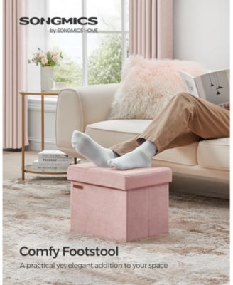 Foldable Storage Ottoman Bench for Living Room, Bedroom, Dark Grey