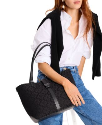 Spade Flower Jacquard Medium Open Tote 