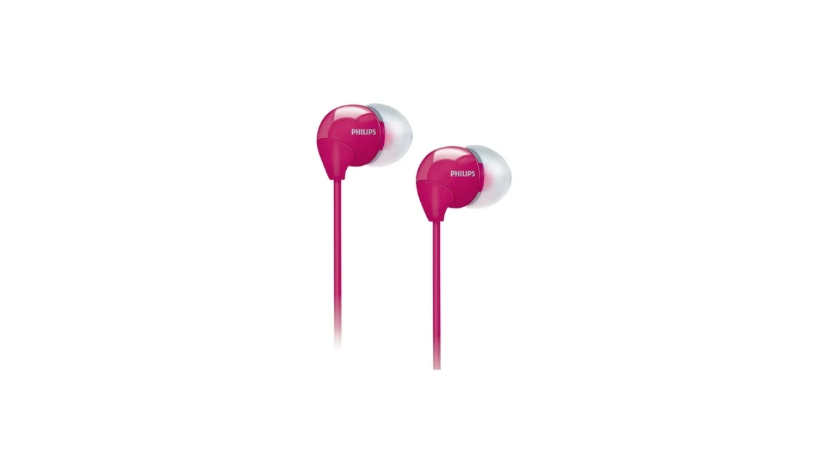 PhilipsWired Headphones - Compact Design, Clear Sound, Lightweight, Comfortable Fit, Tangle-Resistant Cable, 3.5mm Jack - PINK