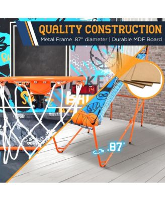 Single Shot Basketball Arcade Game with LED Scoreboard and 3 Mini Basketballs