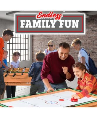 4-in-1 Multi-Function Game Table with Foosball, Pool, Hockey, and Ping Pong