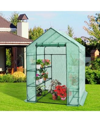 Walk-in Greenhouse 56 x 56 x 77 Inch Gardening with Observation Windows