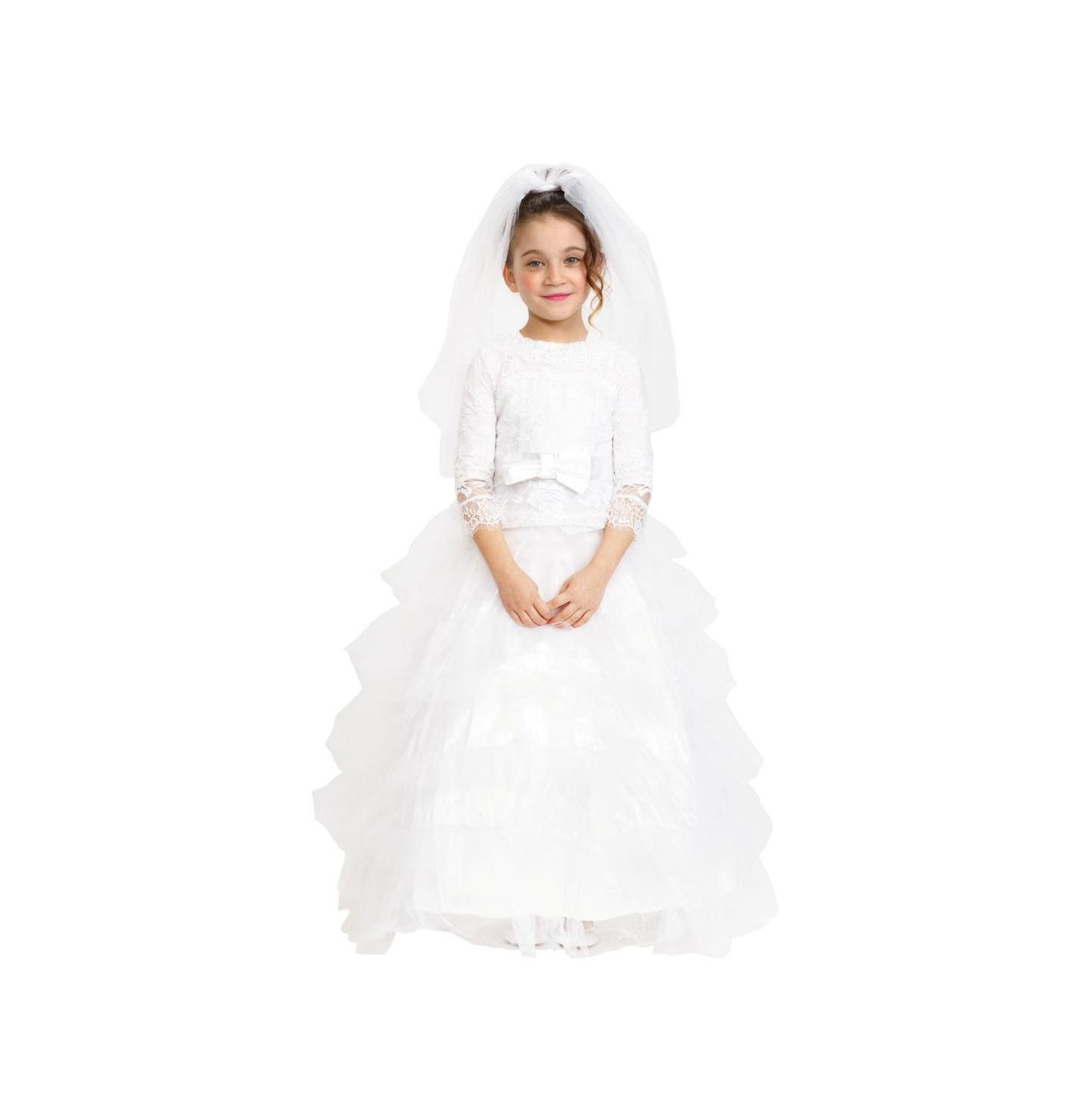 Платье Dress Up America Bridal with Wedding Veil Costume для девочек-малышей, цвет: Белый — фото 1