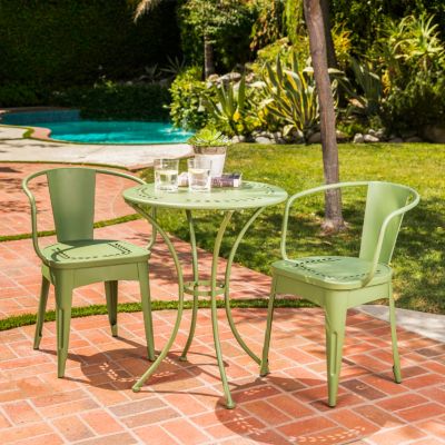 Whimsical 3-Piece Powder-Coated Metal Bistro Set