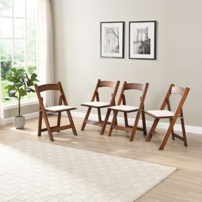  set of 4 Space-Saving Folding Upholstered Chair
