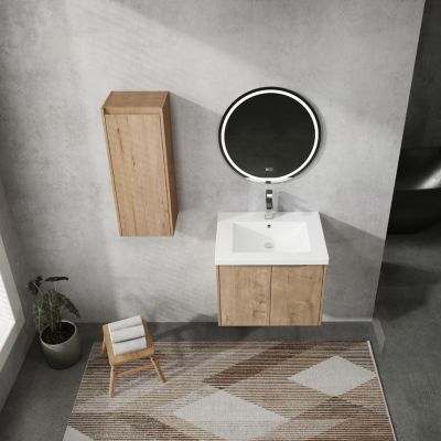 24" Bathroom Vanity with Sink & Side Cabinet